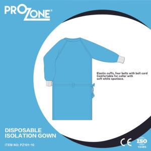 Prozone 一次性SMS無紡布隔離衣AAMI Level 1 - (L,XL)（10件/包）(型號：PZ101-10L-BL,PZ101-10XL-BL)