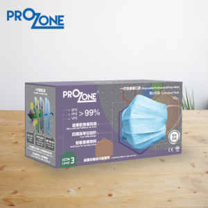 Prozone一次性ASTM Level 3專業口罩(成人) -- 獨立包裝, 30個, 藍色 (型號︰PZ051-30-BL)