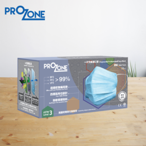 Prozone一次性ASTM Level 3專業口罩(成人)散裝(50個)-藍色 (型號: PZ051-50B-BL)