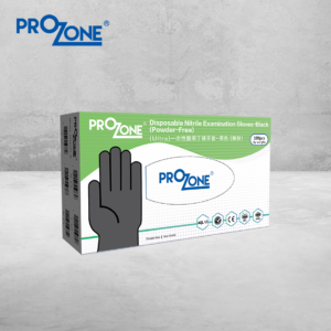 Prozone一次性醫用丁晴手套(無粉)(100個)(S,M,L) - 黑色 (型號: PZ485PF-N)